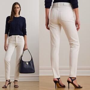 Ralph Lauren Premier Skinny Ankle jeans white Sz 2 summer minimalist old money
